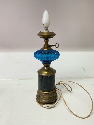 Lámpara Quinqué Eléctrica Azul