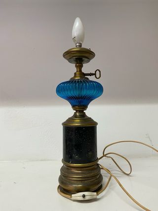 Lámpara Quinqué Eléctrica Azul