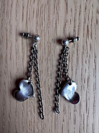 Pendientes Uno de 50 Corazón Plata