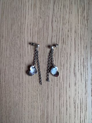 Pendientes Uno de 50 Corazón Plata