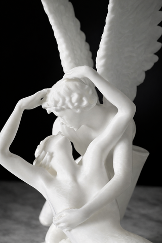 Scultura Amore e Psiche Design 3D Bianca
