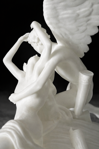 Scultura Amore e Psiche Design 3D Bianca