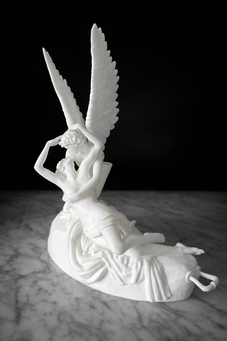 Scultura Amore e Psiche Design 3D Bianca