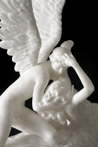 Scultura Amore e Psiche Design 3D Bianca