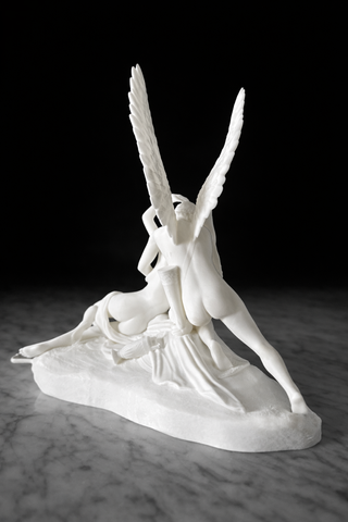 Scultura Amore e Psiche Design 3D Bianca