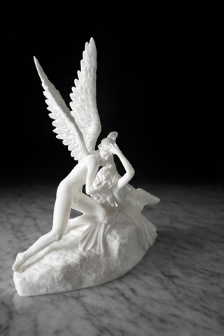 Scultura Amore e Psiche Design 3D Bianca