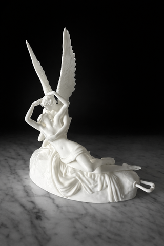 Scultura Amore e Psiche Design 3D Bianca