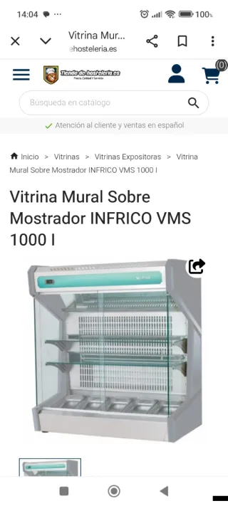 Vitrina sobremesa Infrico