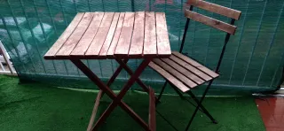 Mesa y Silla Plegable Madera