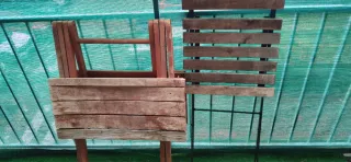 Mesa y Silla Plegable Madera