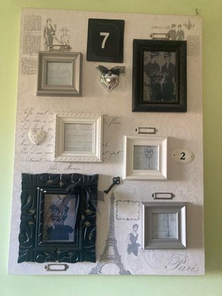 Marco de fotos Maison du Monde negro/plateado