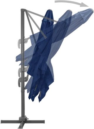 vidaXL Sombrilla voladiza con Poste de Aluminio Az