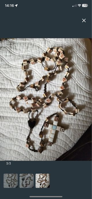 Rosario de ceramica antiguo