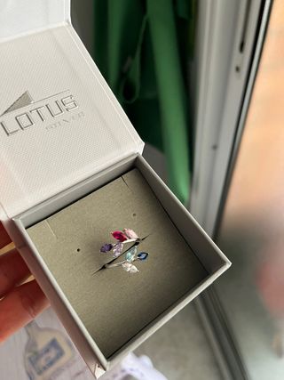 Anillo plata piedras de colores