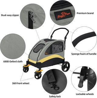 BingoPaw Carro Perro: Carrito para Perros Plegable