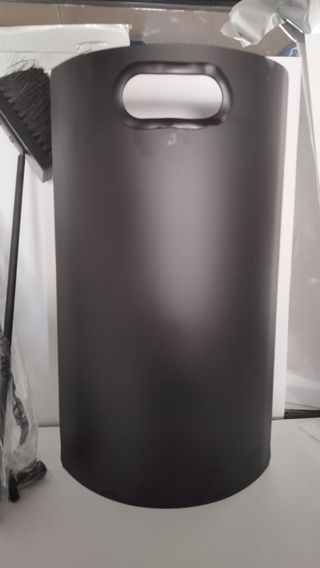 Relaxdays Accesorios Chimenea, Modernos, Juego de Estufa con Cubo, Atizador, Pinzas, Escoba y Pala, Negro, Acero, Set de 5 Pieza