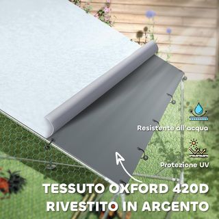 Gallinero para Gallinas de Exterior, 3X4X2M 12M² Recinto para 12-18 Gallinas en Acero Galvanizado, Jaula para Pollos con Techo Impermeable Anti-Uv Comedero Cerradura para Pequeños Animales Conejos...