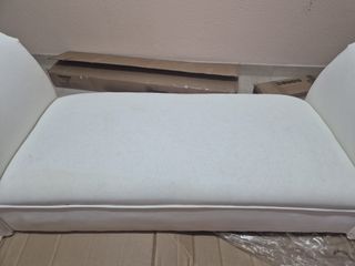 Taburete Pie de Cama Banqueta con Brazos Tapizada