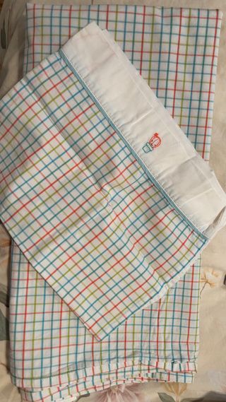 sábana cuna con funda almohada