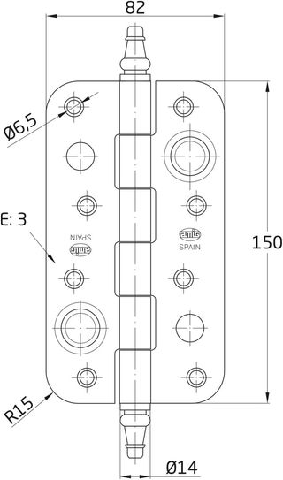 Amig - Bisagra de Seguridad - 150 x 82 x 3 mm - Ca