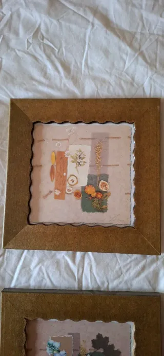 Lote 4 cuadros motivos florales