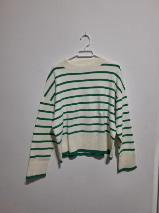 Jersey rayas verde y beige
