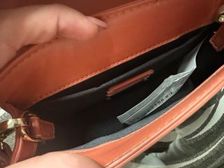 Bolso bandolera cuero terracota flores 3D