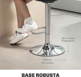 Conjunto de 2 Taburetes de Bar con Altura Ajustable, Taburetes de Cocina Altos en PU con Respaldo, Reposapiés y Asiento Suave, Estructura de Acero, Sillas de Bar Altas Giratorias a 360°, para Pení...