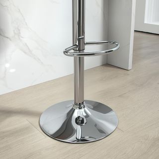 Conjunto de 2 Taburetes de Bar con Altura Ajustable, Taburetes de Cocina Altos en PU con Respaldo, Reposapiés y Asiento Suave, Estructura de Acero, Sillas de Bar Altas Giratorias a 360°, para Pení...