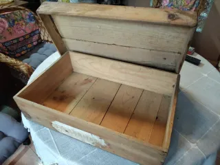Caja grande organizadora vintage de castaño
