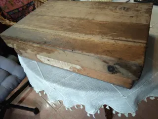 Caja grande organizadora vintage de castaño