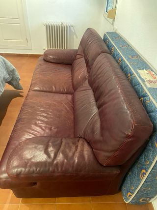 Sofá de 3 plazas de piel marrón