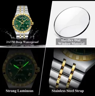 Reloj POEDAGAR Hombre Oro y Verde