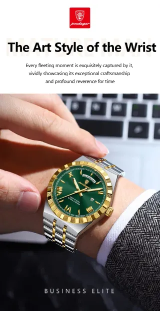 Reloj POEDAGAR Hombre Oro y Verde