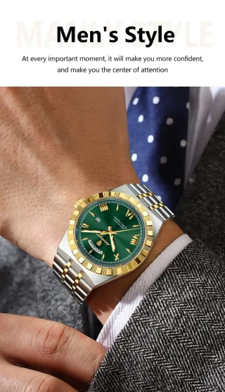 Reloj POEDAGAR Hombre Oro y Verde