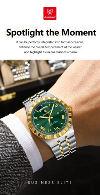Reloj POEDAGAR Hombre Oro y Verde