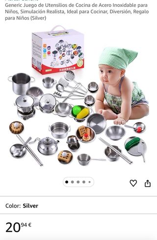 Juego Cocina Niños Acero Inoxidable