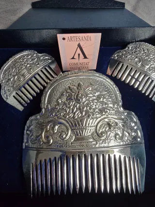 Peinetas de fallera plata adulta