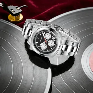 Reloj Tyberley Cronógrafo Negro y Plateado