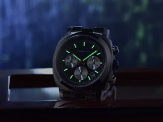 Reloj Tyberley Cronógrafo Negro y Plateado