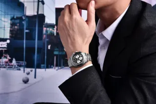 Reloj Tyberley Cronógrafo Negro y Plateado