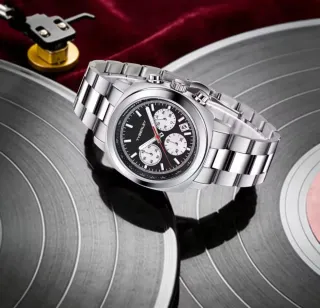 Reloj Tyberley Cronógrafo Negro y Plateado