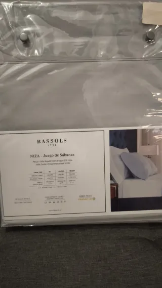 Juego Sábanas Bassols 180x200 Gris Algodón