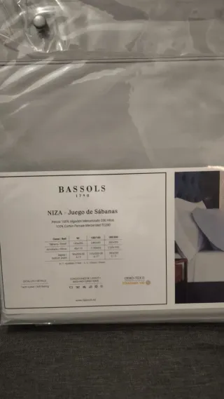 Juego Sábanas Bassols 180x200 Gris Algodón