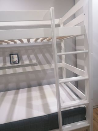 Litera alta madera + 2 colchones