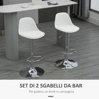 Conjunto de 2 Taburetes de Bar con Altura Regulable, Taburetes de Cocina Altos en PU con Respaldo, Reposapiés, Asiento Suave, Estructura de Acero, Sillas de Bar Altas Giratorias a 360°, para Penín...