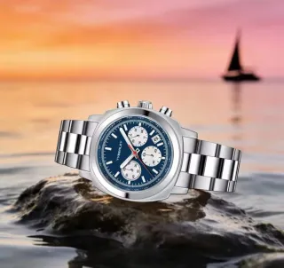 Reloj Tyberley Cronógrafo Azul y Plateado