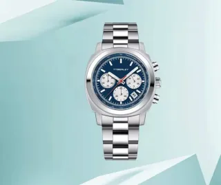 Reloj Tyberley Cronógrafo Azul y Plateado