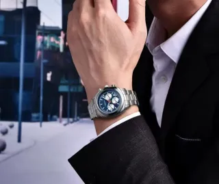 Reloj Tyberley Cronógrafo Azul y Plateado