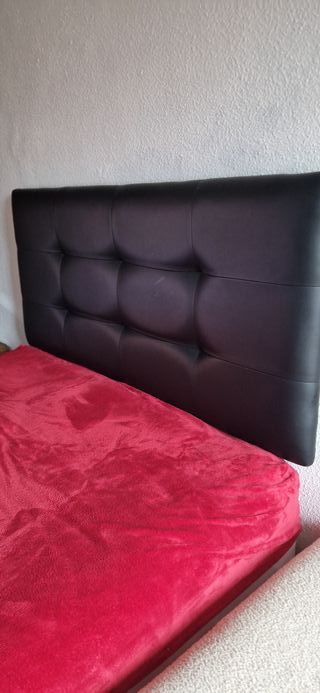 Cabecero Cama Cuero Negro 150cm